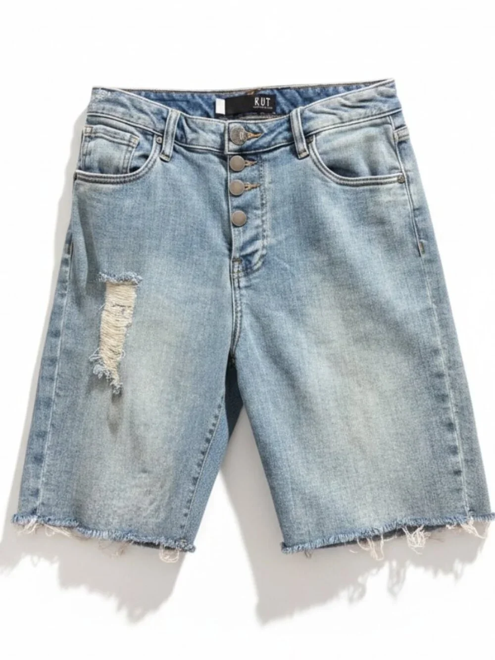 Kut From The Kloth Margot Long Short – High Rise Button Fly Denim Shorts – Size